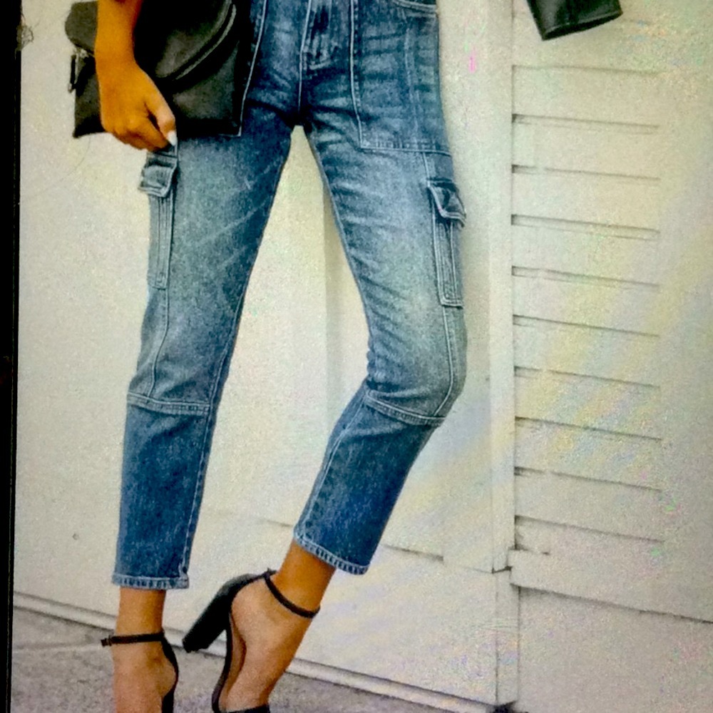 PIPPH HIGH RISE SLIM STRAIGHT CARGO DENIM!❤️👍👖 - Picture 3 of 12